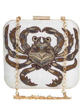 Zodiac Embellished Faux Silk Clutch Cancer