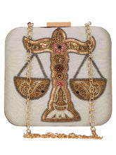 Zodiac Sequins Faux Silk Clutch Libra