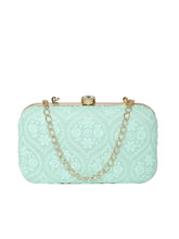 Tulle Ogee Embroidered Faux Silk Clutch