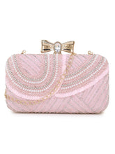 Adorn Embellished Faux Silk Clutch
