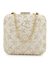 Vista Faux Silk Ditsy Embellished Clutch