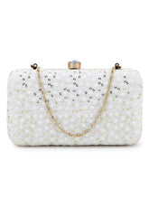 Hue Faux Silk Sequin Embroidered Box Clutch