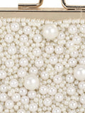 Pochette Faux Silk Pearl Embellished Clutch