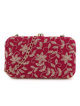 Adorn Botanical Embellished Velvet Clutch