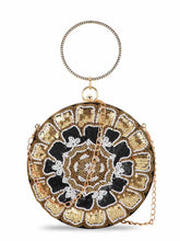 Gala Floral Emroidered Faux Silk Clutch