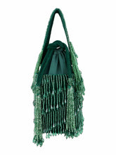 Dangle Striped Embellished Velvet Potli