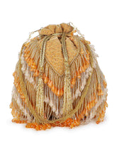 Dangle Chevron Embellished Velvet Potli