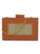 Tulle Fabric & Leatherette Colorblocked Box Clutch