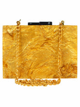 Pitch Textured Resin Clutch Mustard