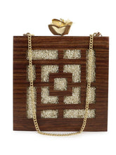 Balk Wooden Geometric Wooden Sequined Clutch
