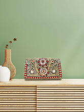 Mosaic Embellished Metal Clutch