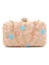 Adorn Velvet Floral Embellished Clutch