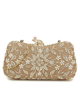 Adorn Embellished Faux Silk Clutch