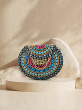 Mosaic Embellished Metal Clutch