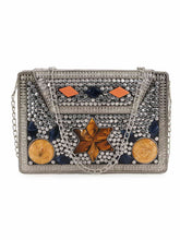 Mosaic Metal & Stone Floral Mosaic Clutch