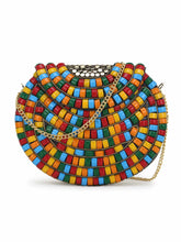 Jewel Metal Mosaic Box Clutch