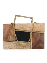 Timber Wood & Resin Colorblocked Clutch
