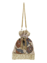 Dangle Faux Silk Floral Embellished Potli