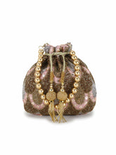 Dangle Faux Silk Embellished Potli