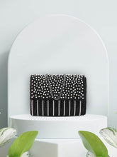 Coffer Striped Embellished Faux Silk Clutch