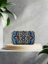 Adorn Ethnic Motifs Embellished Canvas Clutch
