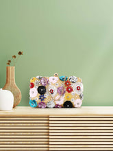 Adorn Floral Embellished Faux Silk Clutch