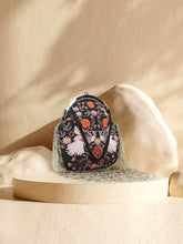 Pochette Floral Embroidered Embellished Faux Silk & Velvet Clutch