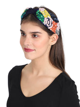 Faux Silk Sequin & Beaded Hairband