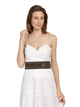Embellished Canvas Wide Belt