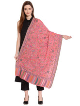 Floral Woven Design Wool Shawl