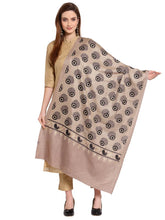 Peacock Feather Embroidered Design Wool Shawl