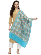 Crewel Geometric Embroidered Wool Shawl