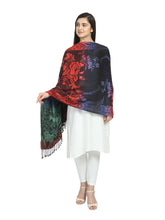 Floral & Striped Viscose Rayon Shawl