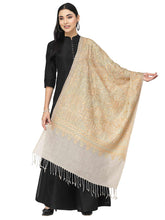 Crewel Embroidered Floral Polywool Stole