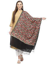 Lush Floral Embroidered Polywool Stole