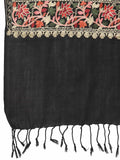 Lush Floral Embroidered Polywool Stole