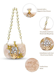 Marble Muse Resin Embellished Clutch