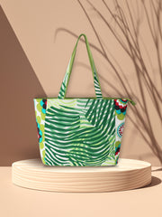 Eco-Friendly Cotton Canvas Floral Printed Handheld Bag