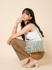 Glid Corduroy Floral Sequined Sling Bag