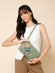 Glid Corduroy Floral Sequined Sling Bag