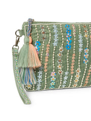 Glid Corduroy Floral Sequined Sling Bag