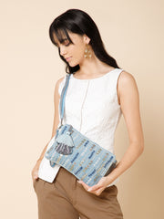 Glid Corduroy Floral Sequined Sling Bag