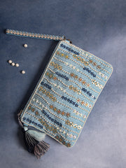 Glid Corduroy Floral Sequined Sling Bag