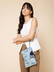 Glid Corduroy Floral Sequined Sling Bag