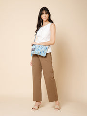 Glid Corduroy Floral Sequined Sling Bag