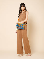 Tribal Acrylic Jacquard Ethnic Motifs Embroidered Sling Bag