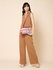 Tribal Acrylic Jacquard Ethnic Motifs Embroidered Sling Bag