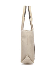 Sisal Solid Cotton Jute & Leather Handheld Bag