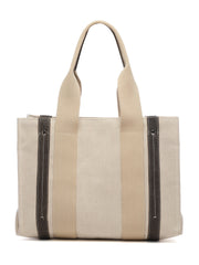 Sisal Solid Cotton Jute & Leather Handheld Bag