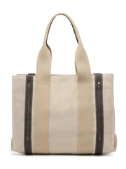 Sisal Solid Cotton Jute & Leather Handheld Bag